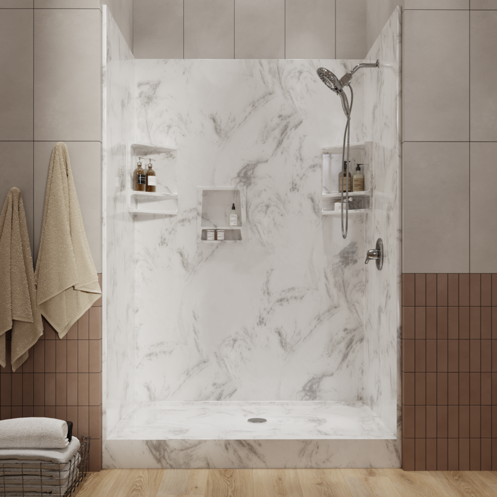 sterling silver marble shower